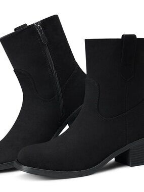 Ankle Boots for Women: Comfortable Chunky Block Heel Fall Shoes